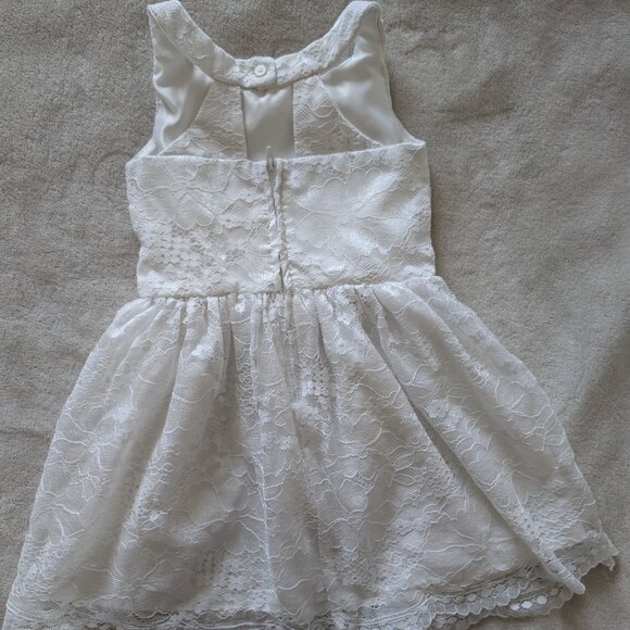 Girls floral lace dress white - Picture 4 of 8